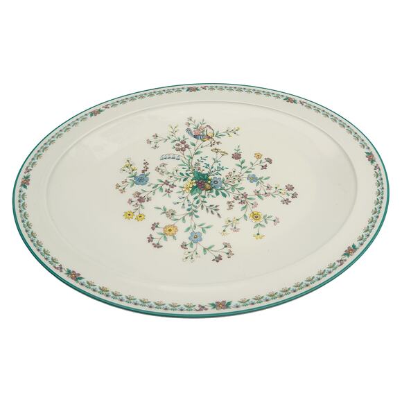 Vintage Noritake Japan Paradise Green 8223 W80 Floral Oval Serving Platter Dish - Picture 3 of 11